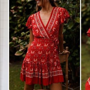 BOHEMIAN PRINTED PLEATED MINI DRESS